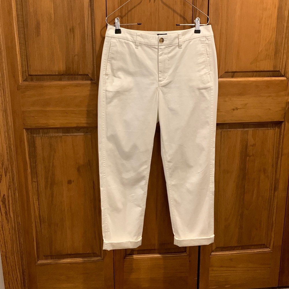 J. Crew Factory High-Rise Girlfriend Chinos, folded cuffs, nice condition, 4